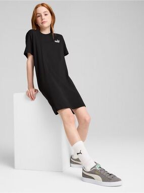 PUMA Essentials Black Logo T-Shirt Dress Women’s Size M